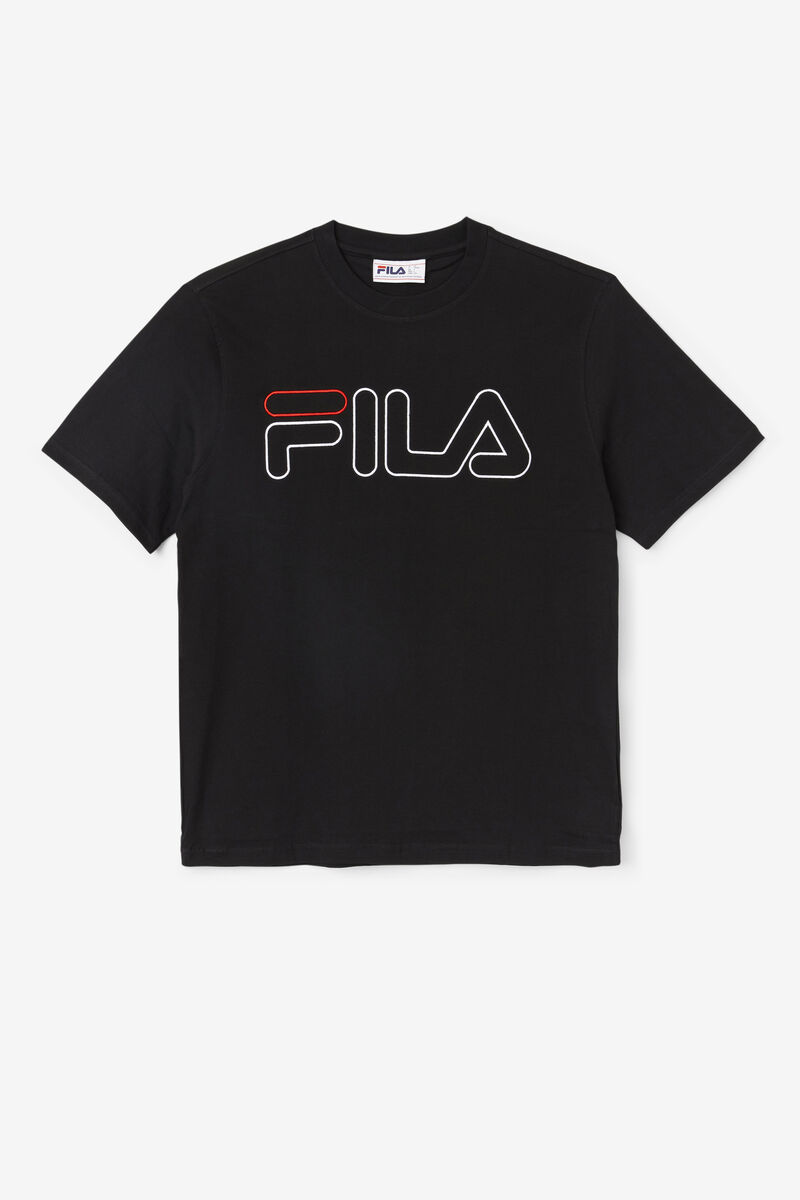 Fila Borough T-shirt Herr Svarta Vita Röda | 1ve7Gs8dJSs