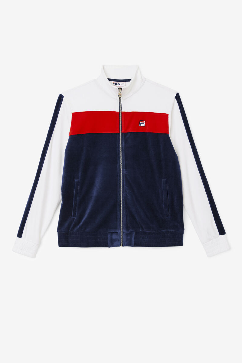 Fila Brice Velour Jacket Träningsoverall Herr Marinblå Vita Röda | hq8YWQWnn18