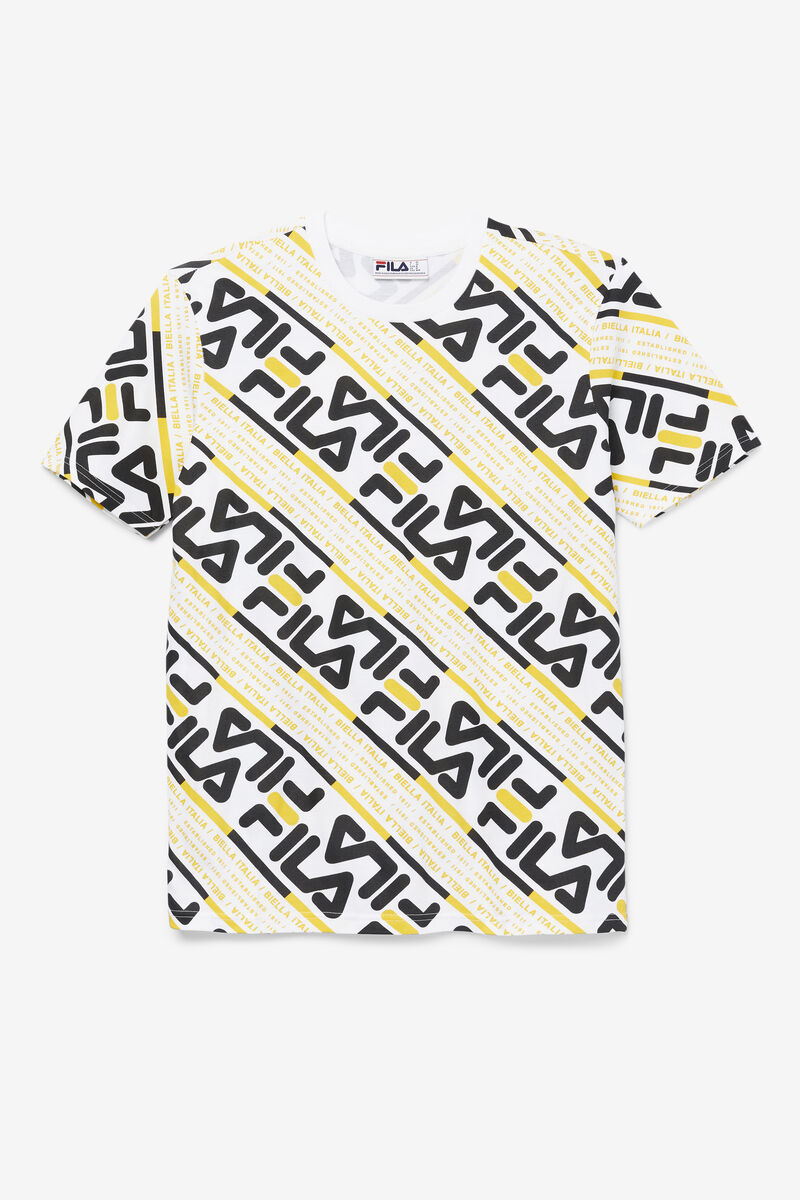 Fila Calvin T-shirt Herr Vita Svarta Gula | DxMRf7HkSbc
