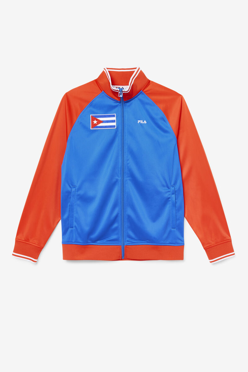 Fila Cuba Track Jacket Casual Kappor Herr Röda Vita Blå | bops4ibX2PE