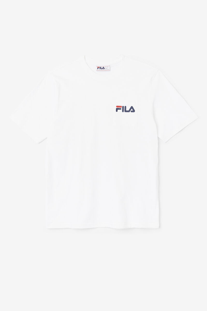 Fila Curtis Pocket T-shirt Herr Vita | bN1USCUkfaM