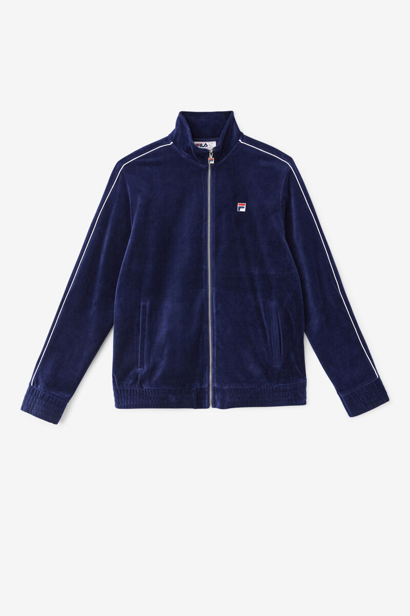 Fila Deverall Velour Jacket Jacka Herr Marinblå Vita Röda | uD9GVrPHkgx