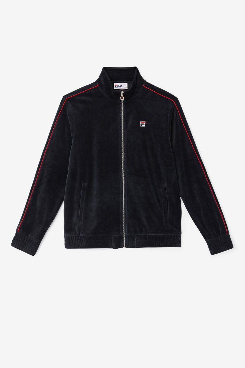 Fila Deverall Velour Jacket Jacka Herr Svarta Röda Gröna | zyy42HO5UrS