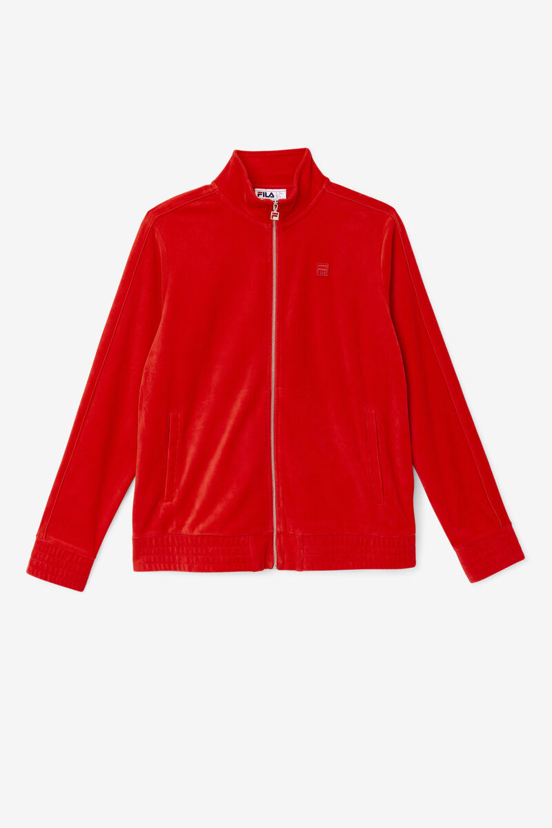 Fila Deverall Velour Jacket Träningsoverall Herr Röda | FZeGkwTWuuh