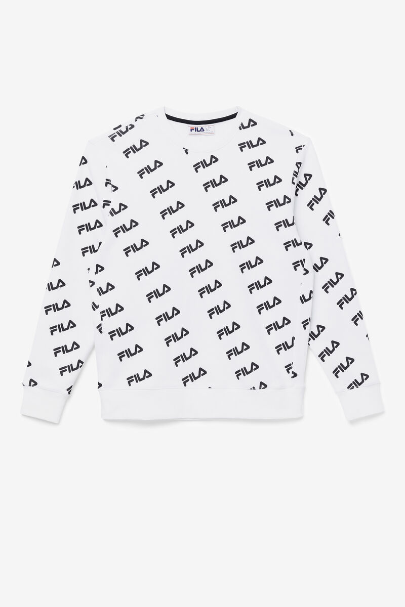 Fila Diagonal Logo Crew Tröjor Dam Vita Svarta | 5CRXy52i2kW