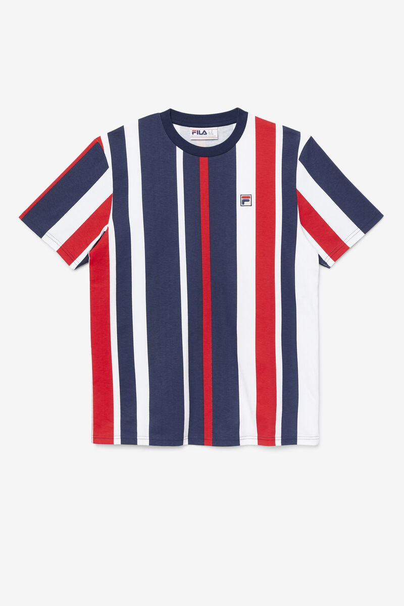 Fila Gach Striped T-shirt Herr Marinblå | yL6CClMl3Ja