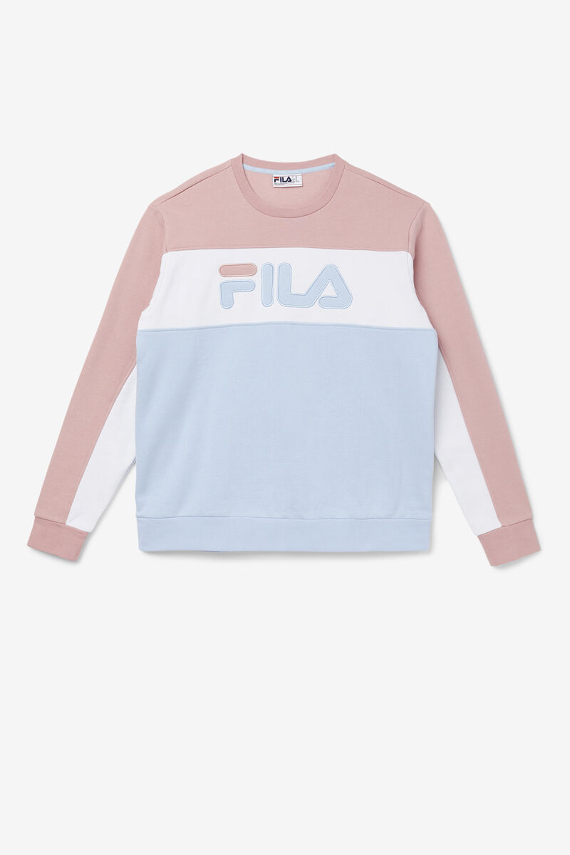 Fila Lesner Fleece Crew Träningsoverall Herr Rosa Grå Vita Blå | 9PDay1eJEjK