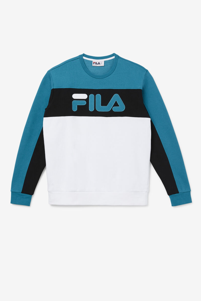 Fila Lesner Fleece Crew Träningsoverall Herr Blå Vita Svarta | xfInM2vWbx5