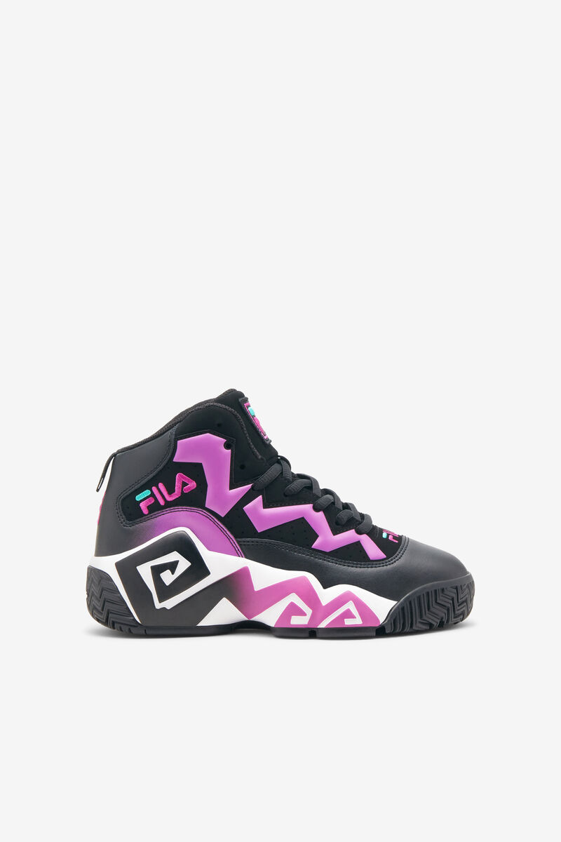 Fila Little Mb Basketskor Barn Svarta Lila Gröna Blommiga Vita | dHS9Femnfru