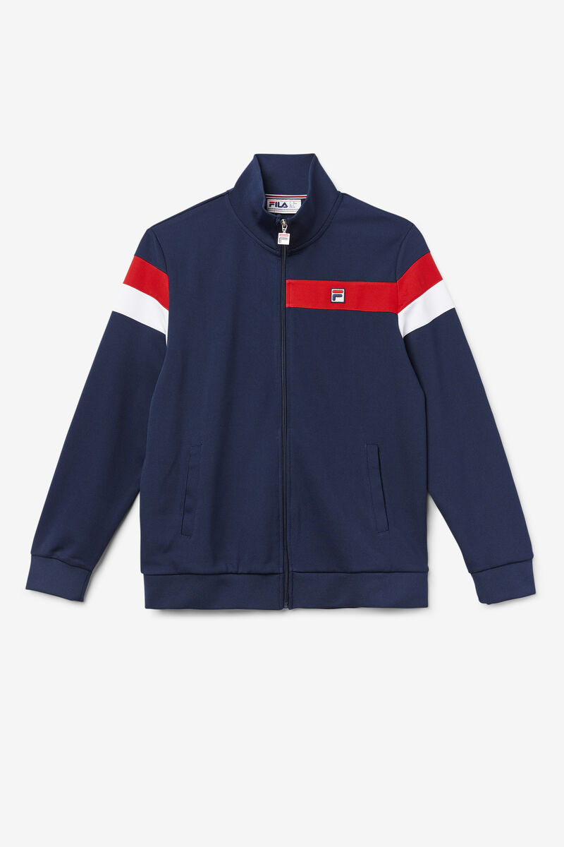Fila Malcolm Track Jacket Casual Kappor Herr Marinblå Röda Vita | QgJLxzanLmd