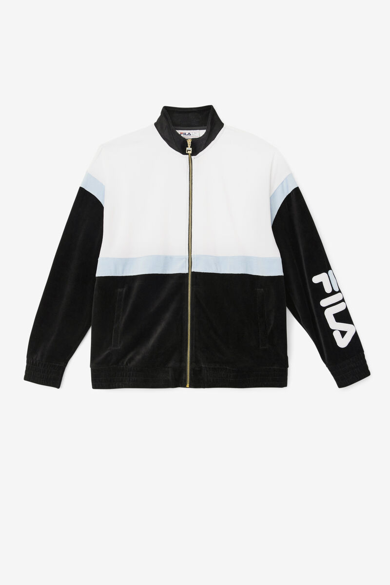 Fila Mansur Velour Jacket Jacka Herr Svarta Vita | FzC44PWatUt