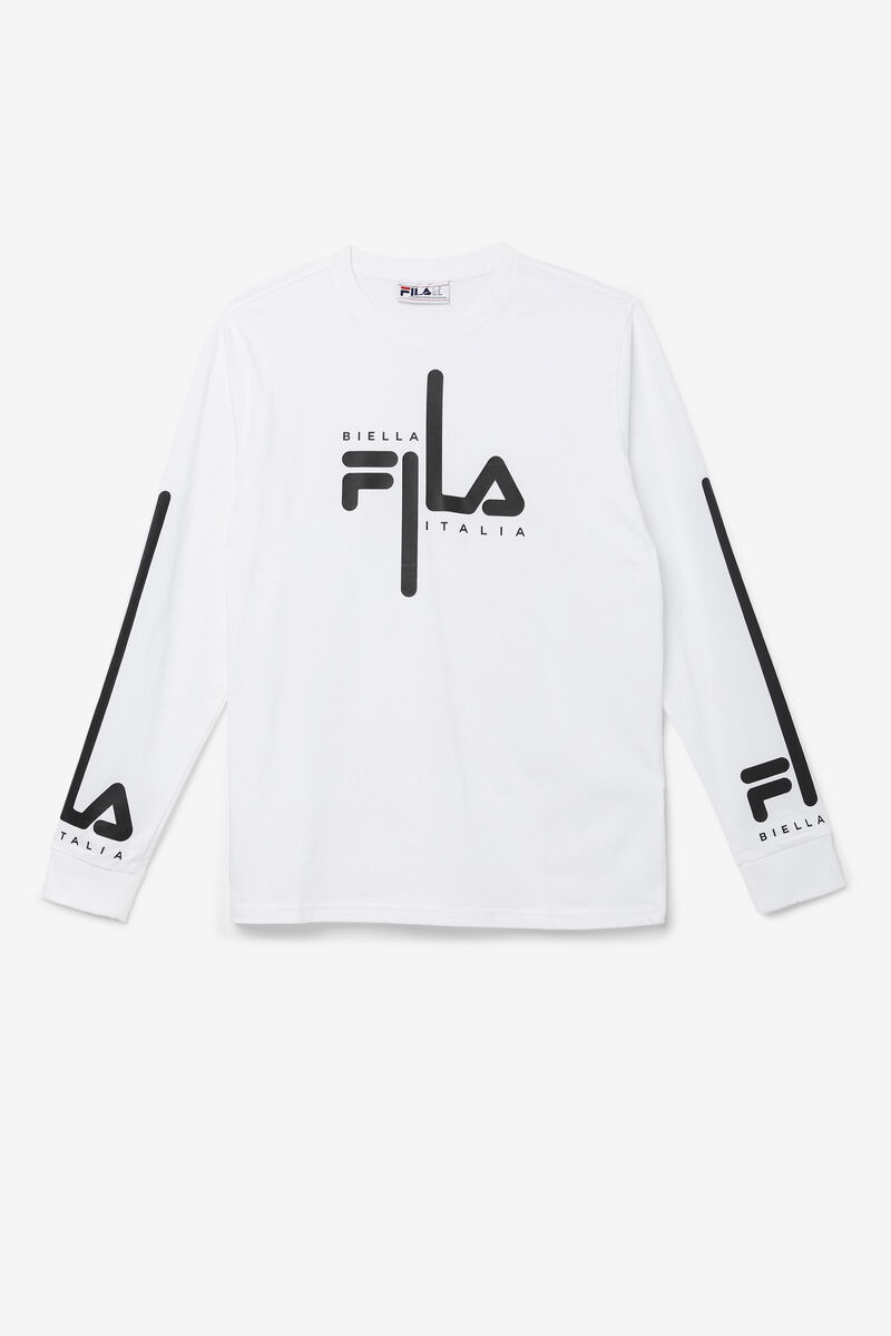 Fila Martino Long Sleeve T-shirt Herr Vita Svarta | 2QsZjyEOki5
