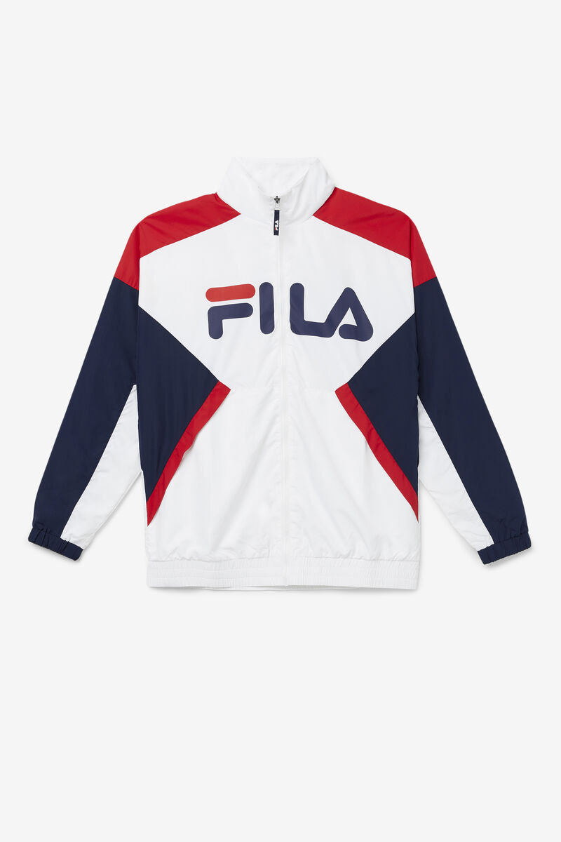 Fila Oliviero Vind Jacket Träningsoverall Herr Vita Marinblå Röda | hCzHGo9KvKL