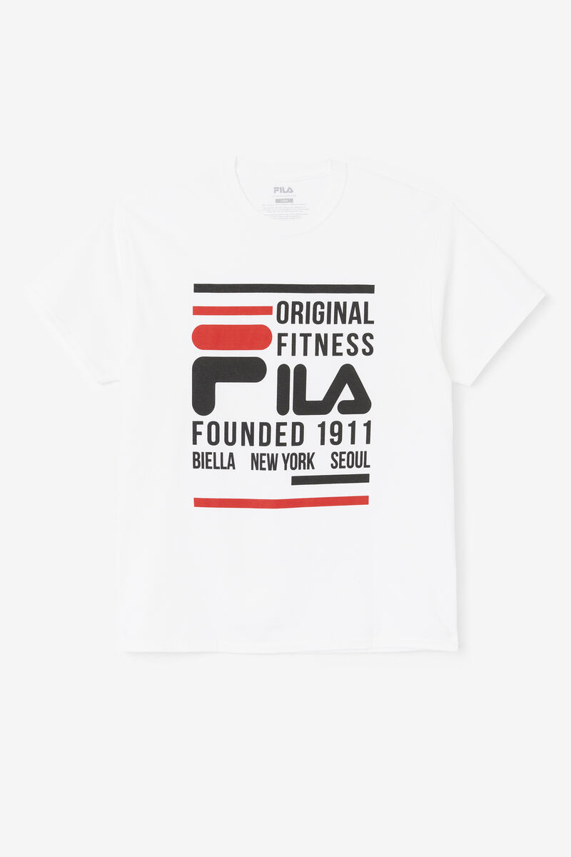 Fila Original Fitness T-shirt Herr Vita Svarta Röda | dODBeVWYyHf