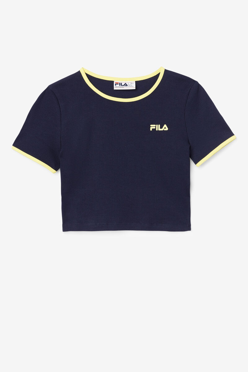 Fila Perla Crop Top T-shirt Dam Marinblå | KIQgkaUeThG