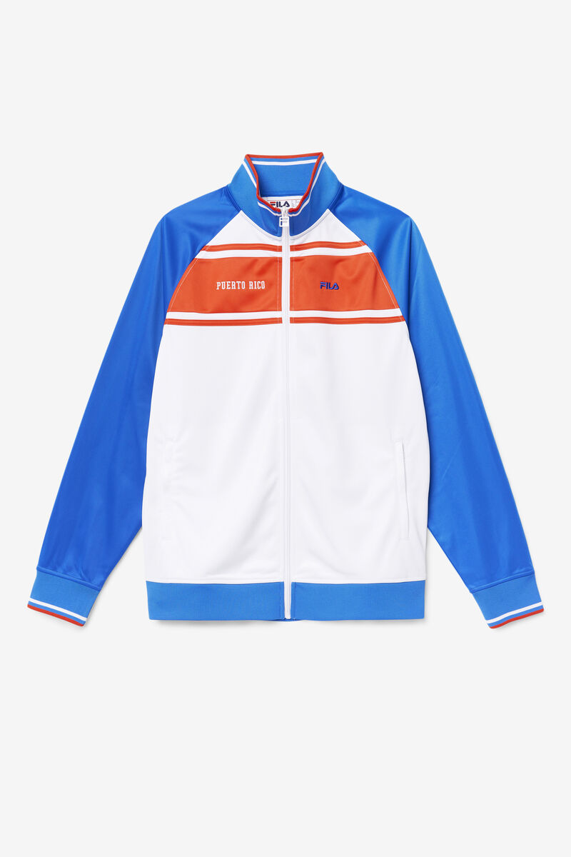 Fila Puerto Rico Track Jacket Jacka Herr Vita Blå Röda | 1rTYYIFCi26
