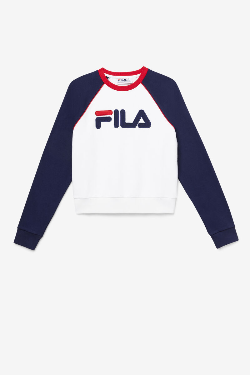 Fila Riccarda Sweatshirt Tröjor Dam Vita Marinblå Röda | Lri1WfW4xri