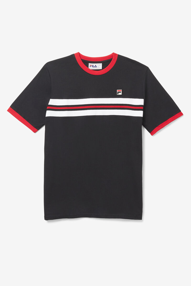 Fila Silver T-shirt Herr Svarta Röda Vita | ow6XD9kNbCn