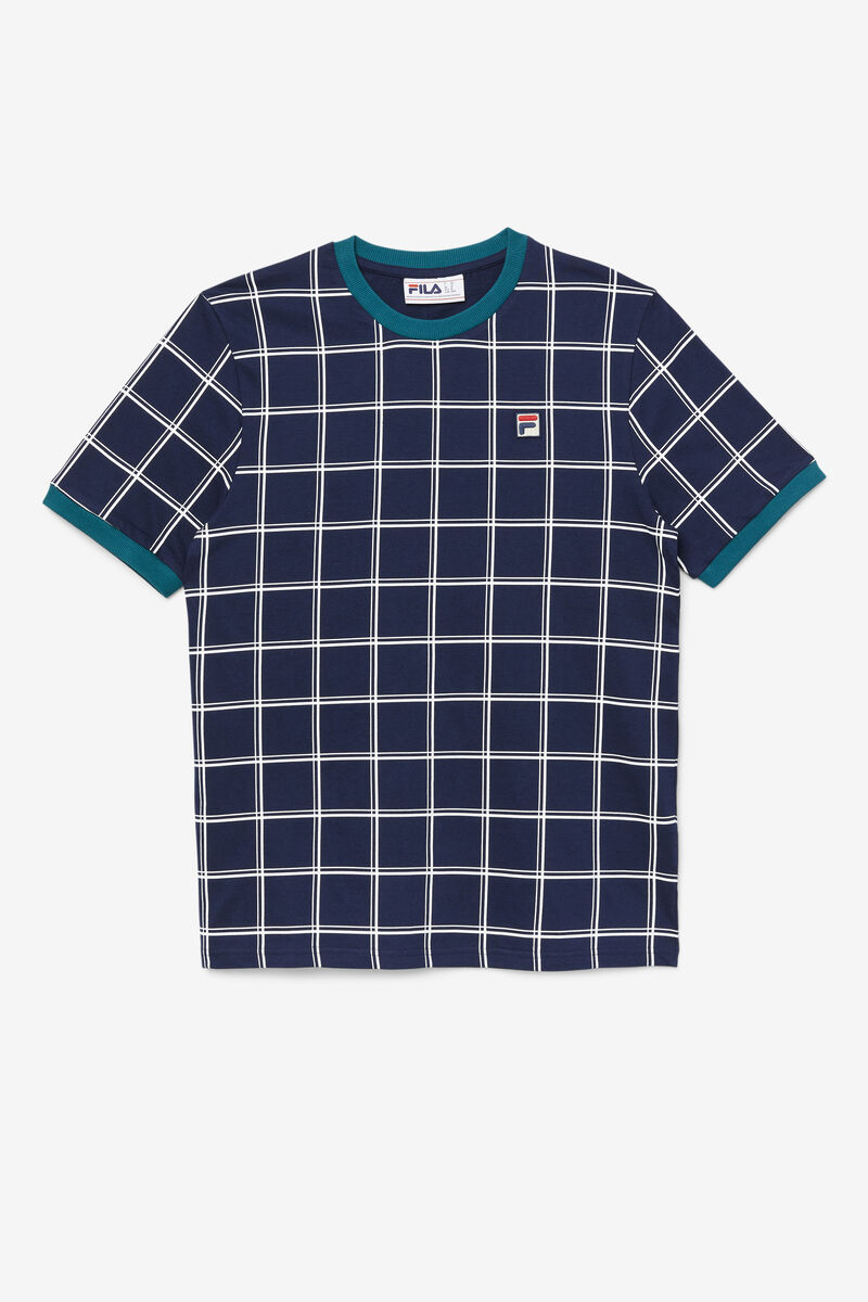 Fila Slate Ringer T-shirt Herr Marinblå Vita | 7Ej9mSFPmhl