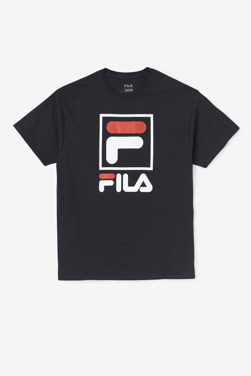 Fila Stacked Shirt T-shirt Herr Svarta Vita Röda | VkKIZfn8owu