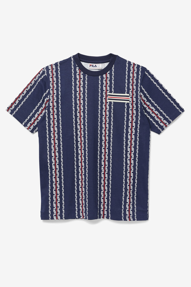 Fila Steffan T-shirt Herr Marinblå Röda | CRQxgQrrfaj