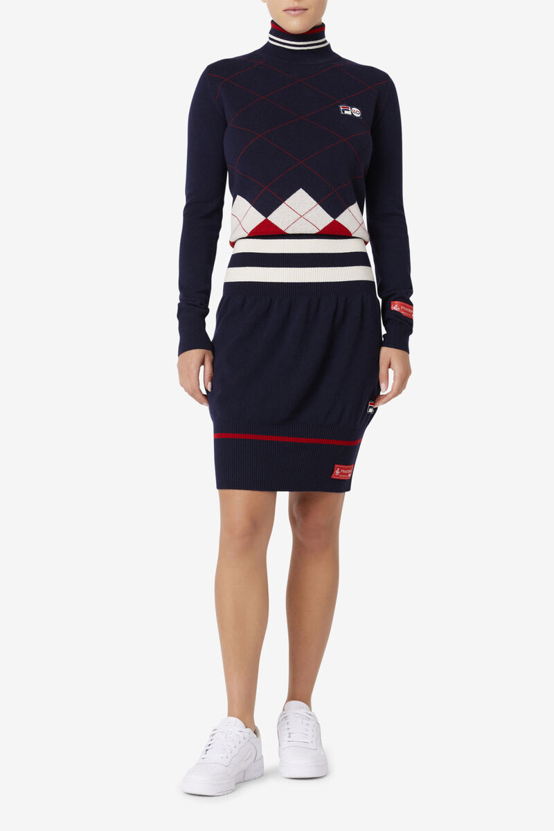 Fila 110 Cashmere Girdle Skirt Kjolar Dam Marinblå Vita Röda | Ek8XZYmoCRZ