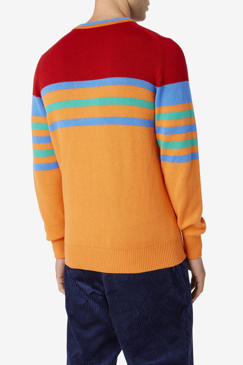 Fila 110 Cashmere Tröja Tröjor Herr Marinblå Gula Orange | gHjVk7gVLiq