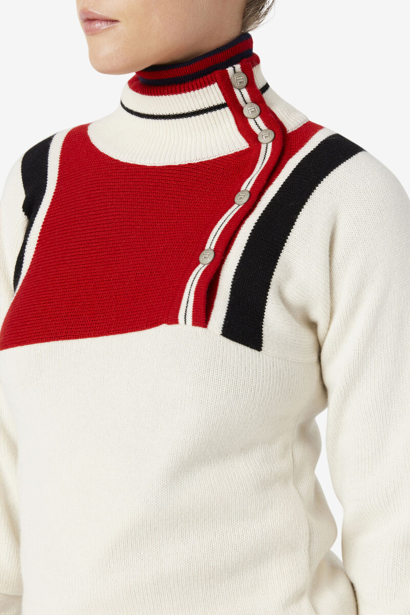 Fila 110 White Rock Button Fly Cashmere Jumper Tröjor Dam Vita Röda Marinblå | o7qMswxNIw8
