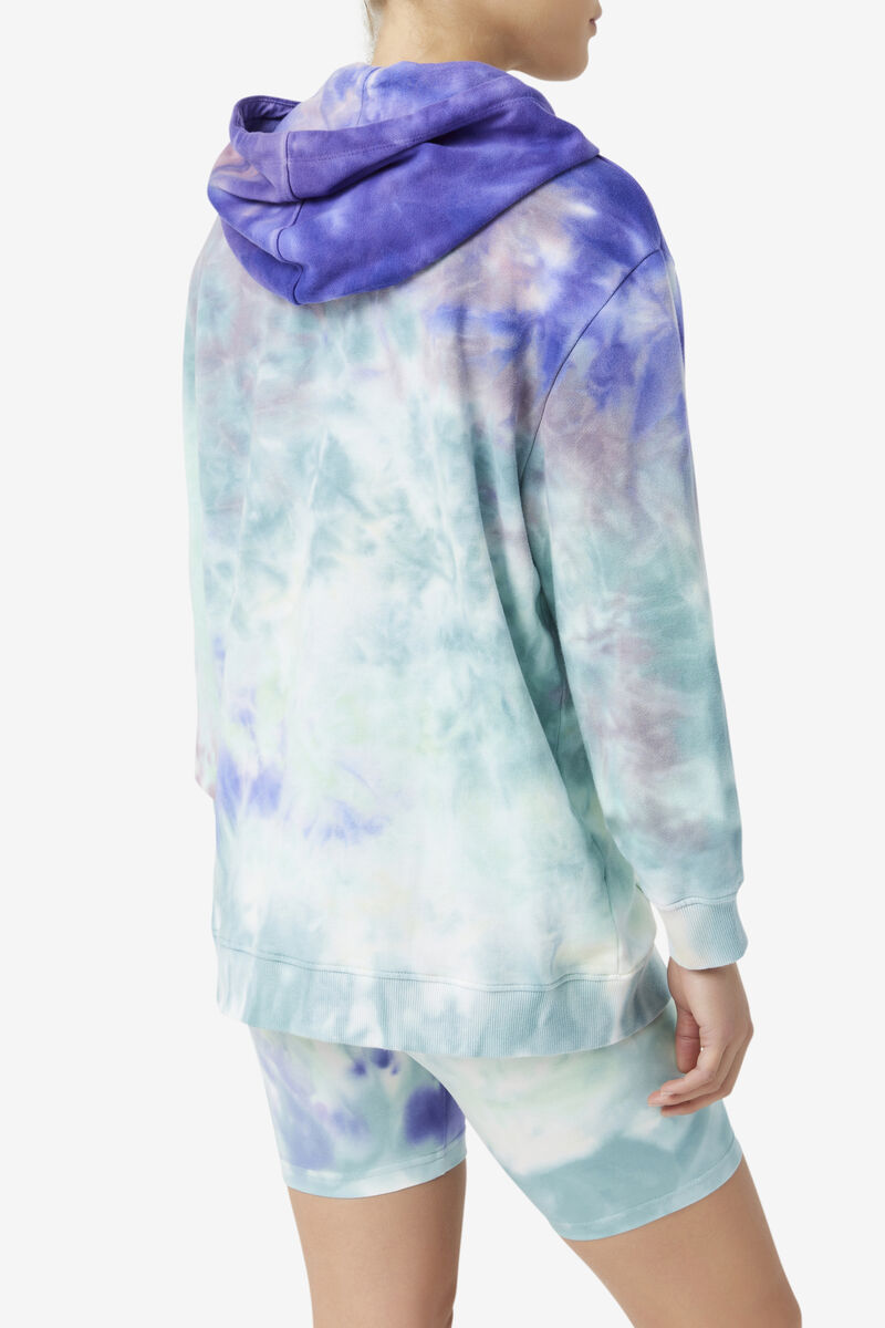 Fila Aerolynn Tie Dye Hoodie Hoodie Dam Blå | 9iSz9rSIvMY