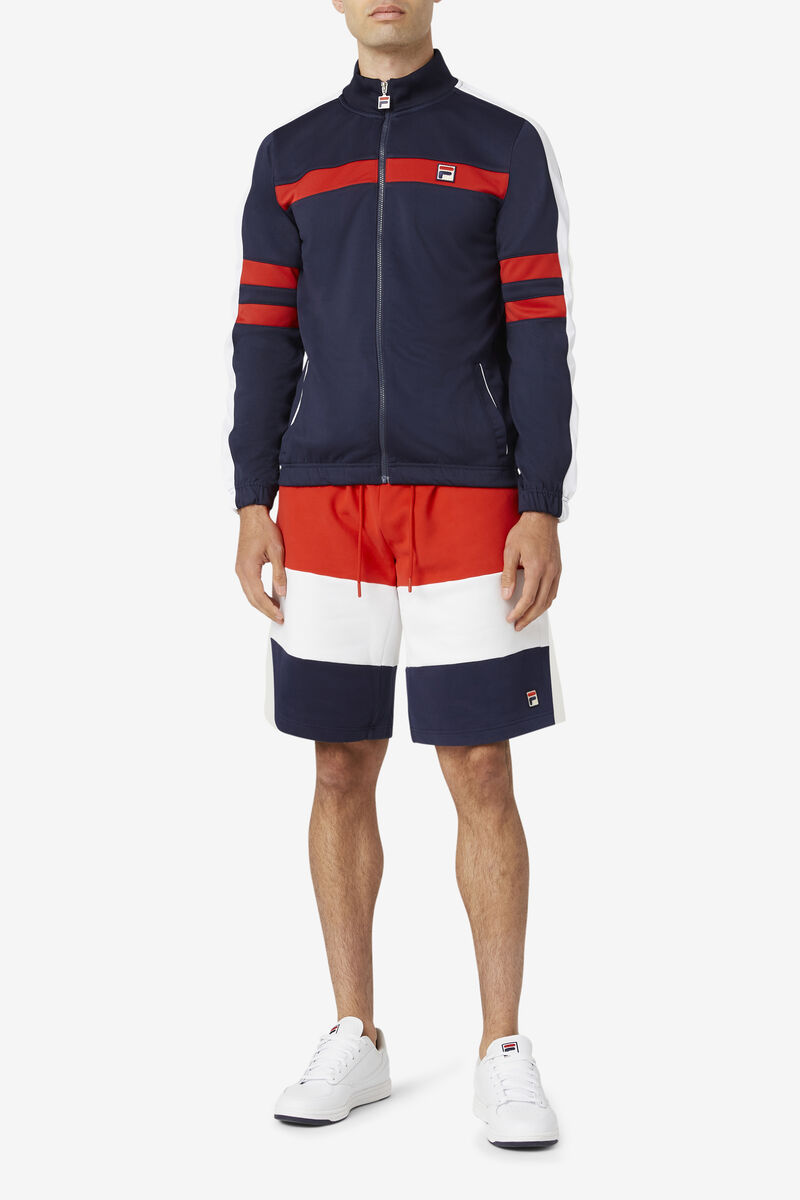 Fila Alanzo Kort Shorts Herr Röda Vita Marinblå | Sfm6UM3YF2S