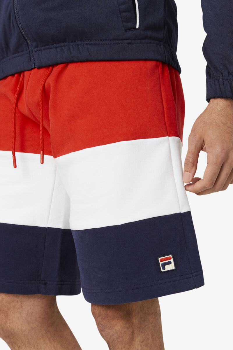 Fila Alanzo Kort Shorts Herr Röda Vita Marinblå | Sfm6UM3YF2S