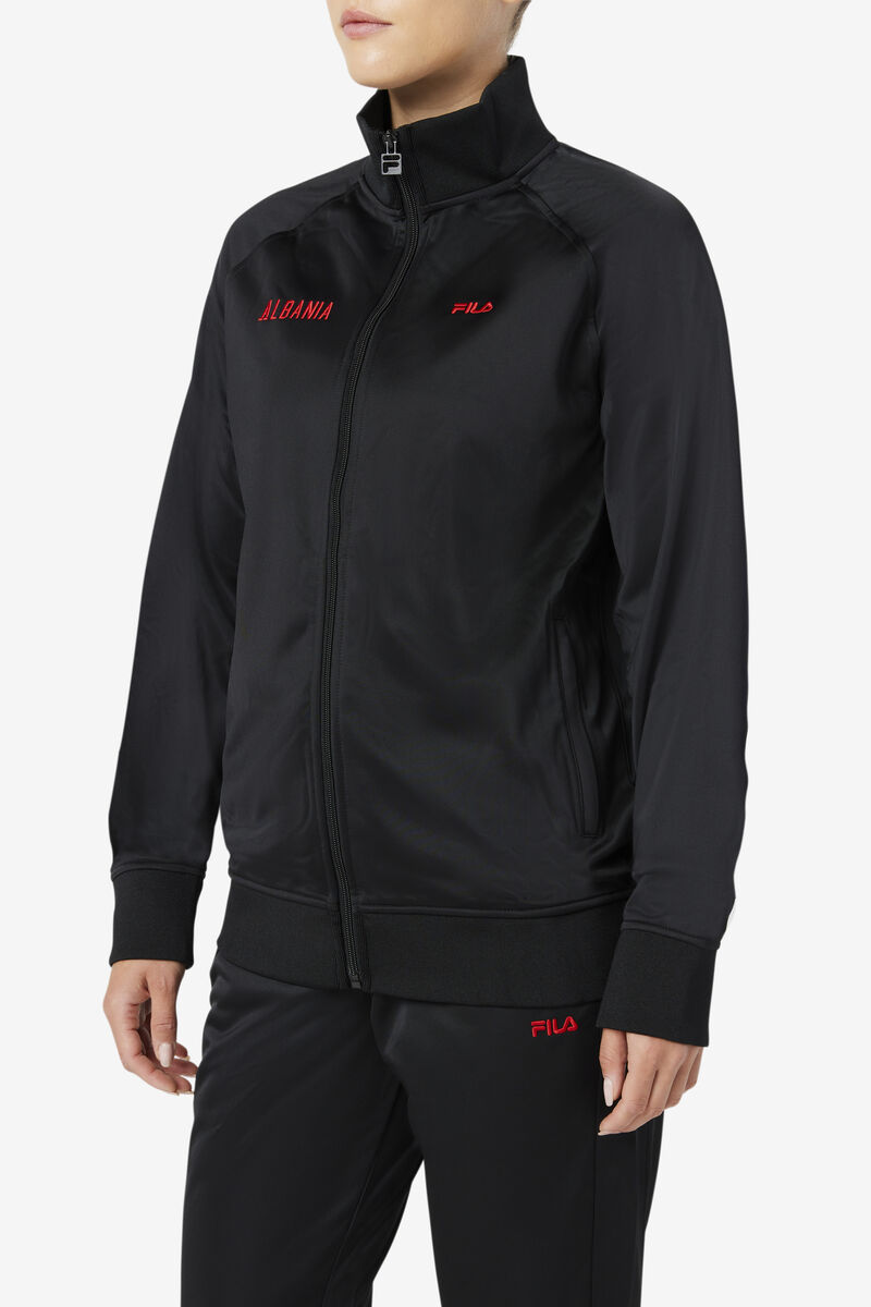 Fila Albania Track Jacket Jacka Dam Svarta Röda | CzBpP2Y7DNZ