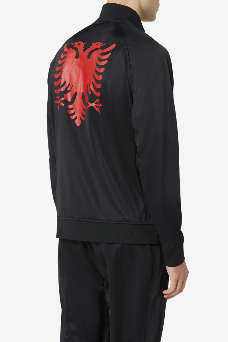 Fila Albania Track Jacket Jacka Herr Svarta Röda | FFQscX9OCfI