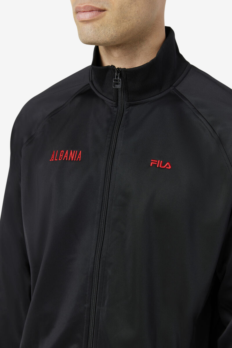 Fila Albania Track Jacket Jacka Herr Svarta Röda | FFQscX9OCfI
