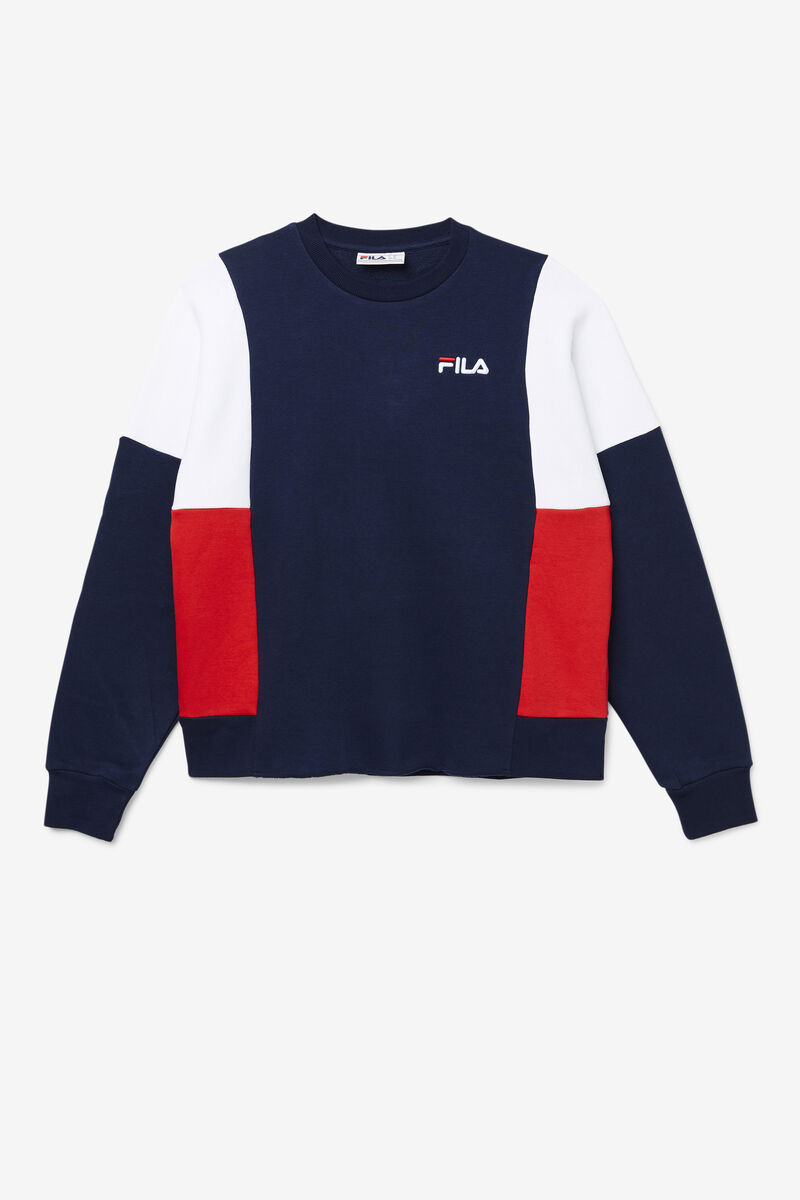 Fila Alwyn Crew Tröjor Herr Marinblå Vita Röda | 7EXiQUuZWhL