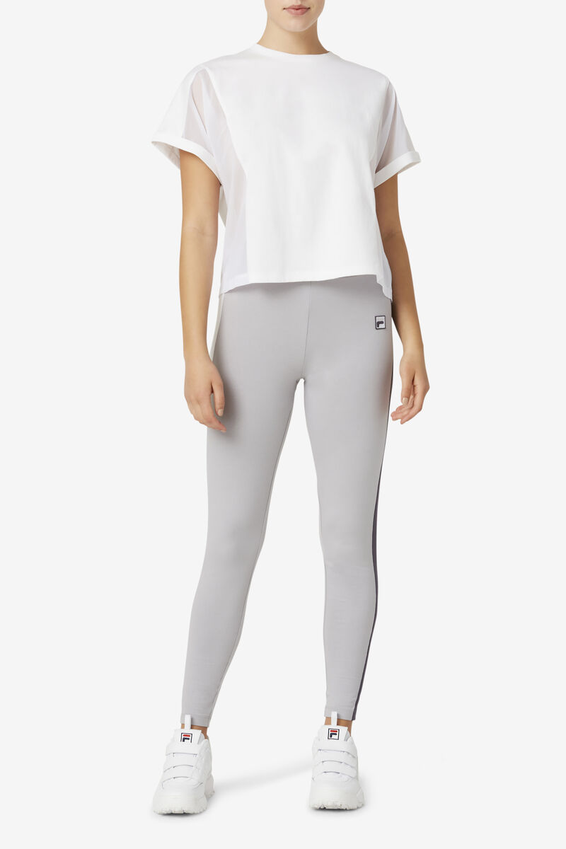 Fila Amytis Mesh Panel T-shirt Dam Vita | kTOKDkaWt5K