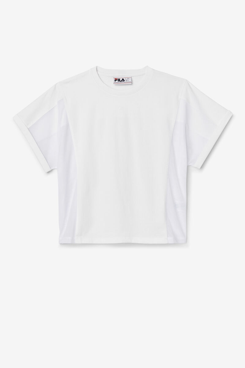 Fila Amytis Mesh Panel T-shirt Dam Vita | kTOKDkaWt5K