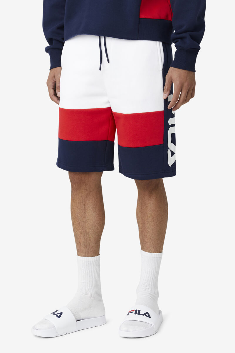 Fila Ansel Kort Shorts Herr Marinblå Vita Röda | QAHDcn2Prrl