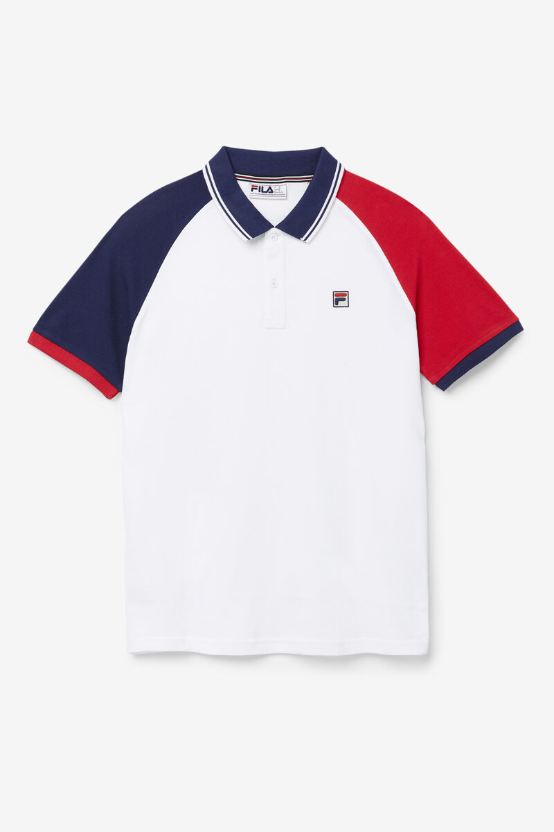 Fila Apollo Polo Polo Shirt Herr Vita Marinblå Röda | bL89P7oVyPq