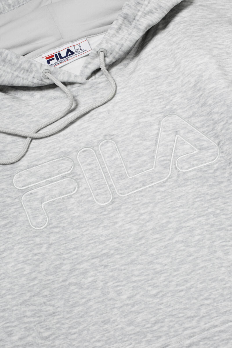 Fila Asher Velour Hoodie Hoodie Herr Ljusgrå | ODNeWTHRM2R