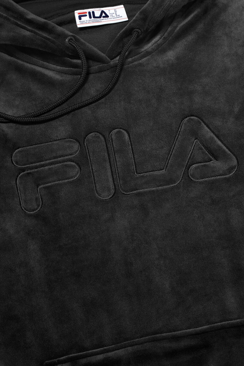 Fila Asher Velour Hoodie Hoodie Herr Svarta | JIN7OlufOX5