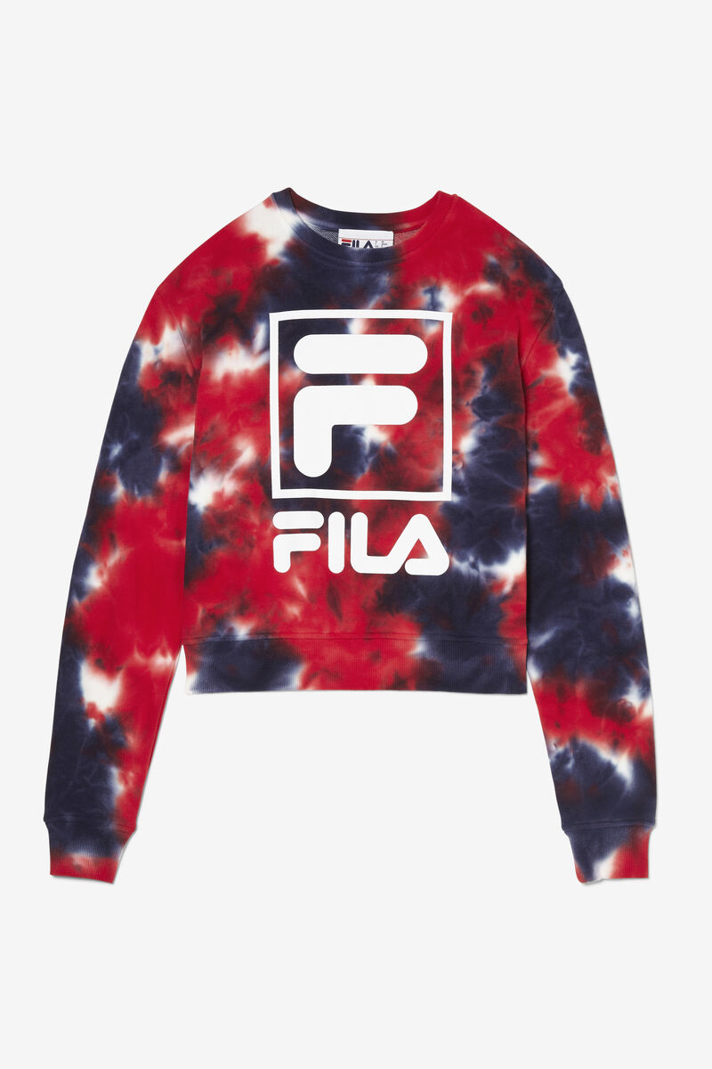 Fila Ashley Tie Dye Sweatshirt Tröjor Dam Marinblå Röda | GH5vUtJJuqi