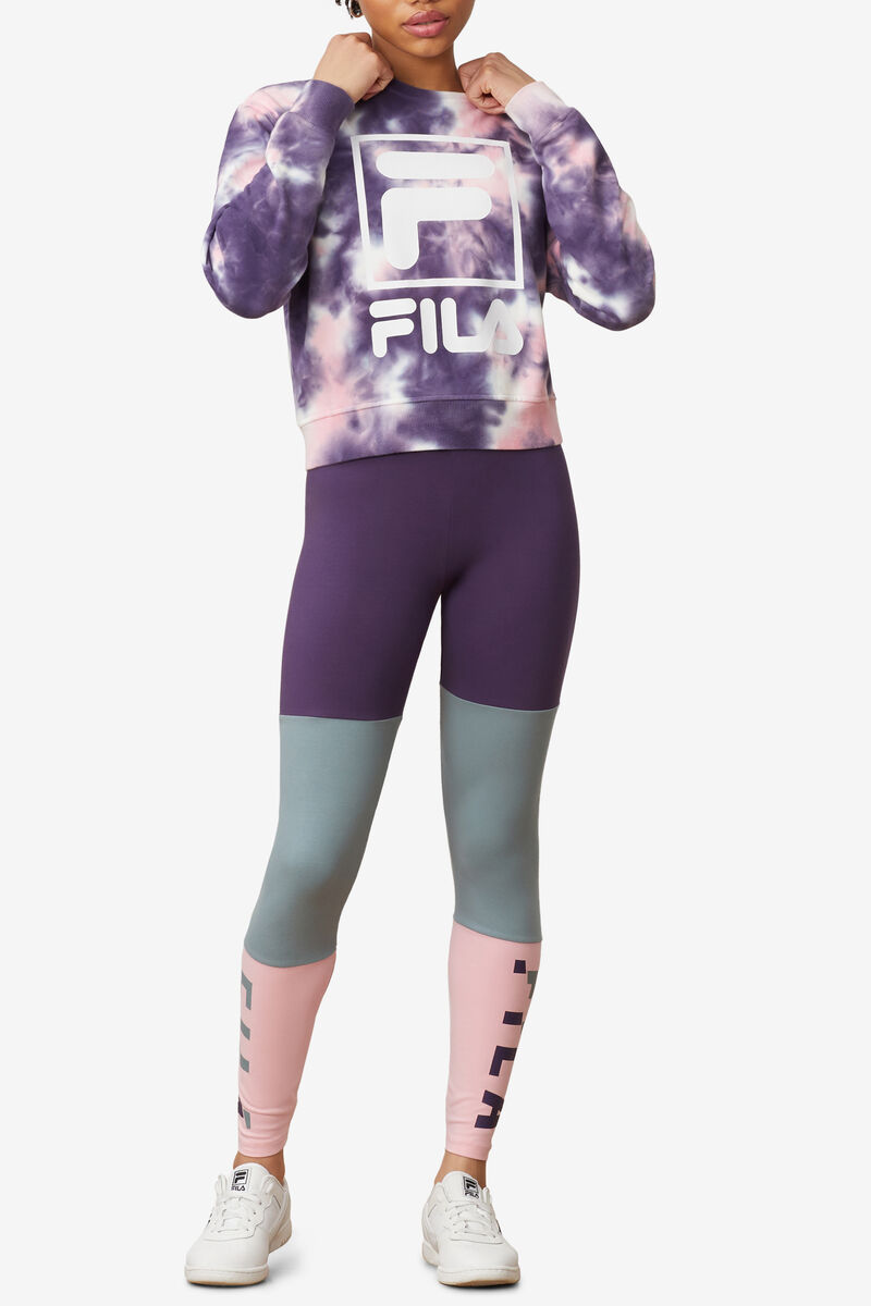 Fila Ashley Tie Dye Sweatshirt Tröjor Dam Lila Rosa | kwqUzoUGU9B