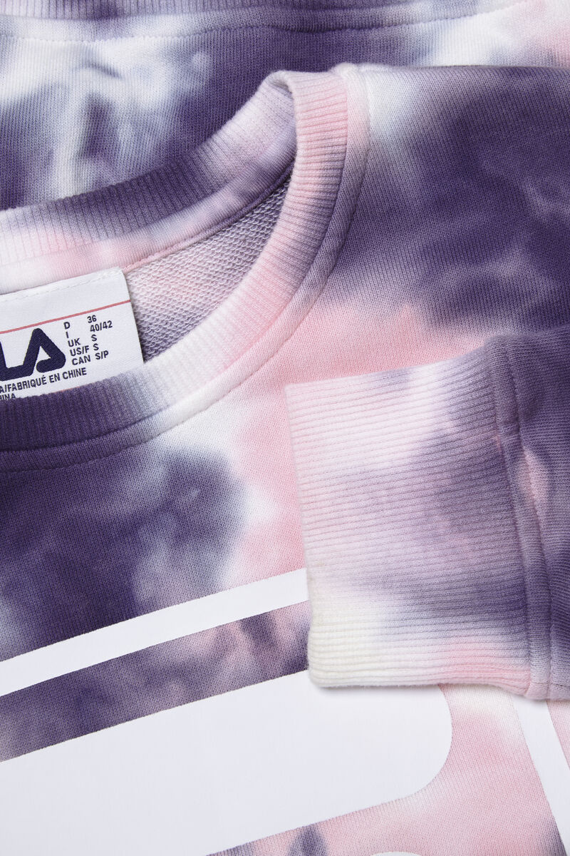 Fila Ashley Tie Dye Sweatshirt Tröjor Dam Lila Rosa | kwqUzoUGU9B