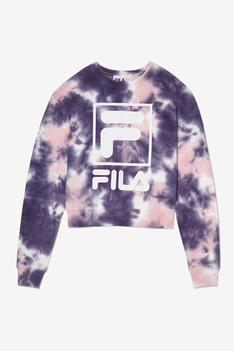 Fila Ashley Tie Dye Sweatshirt Tröjor Dam Lila Rosa | kwqUzoUGU9B
