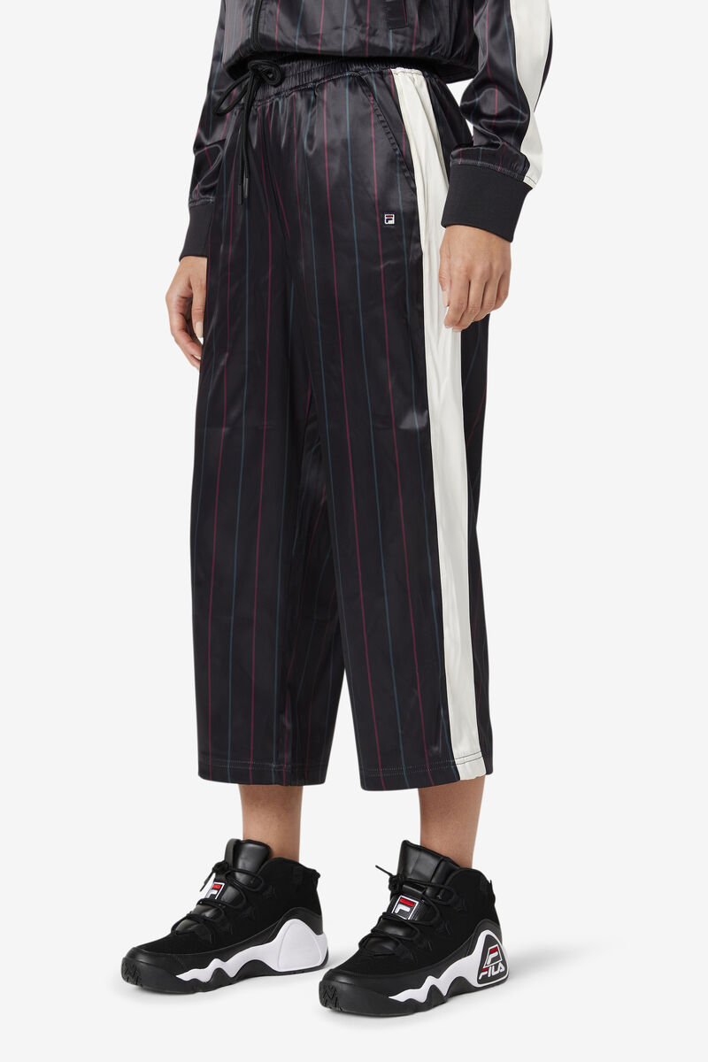Fila Aviana Cropped Satin Pant Byxor Dam Svarta | QrTtk1MsaGi