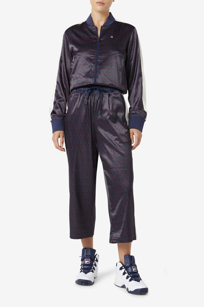 Fila Aviana Cropped Satin Pant Träningsoverall Dam Marinblå | LYxMfiG9XFp