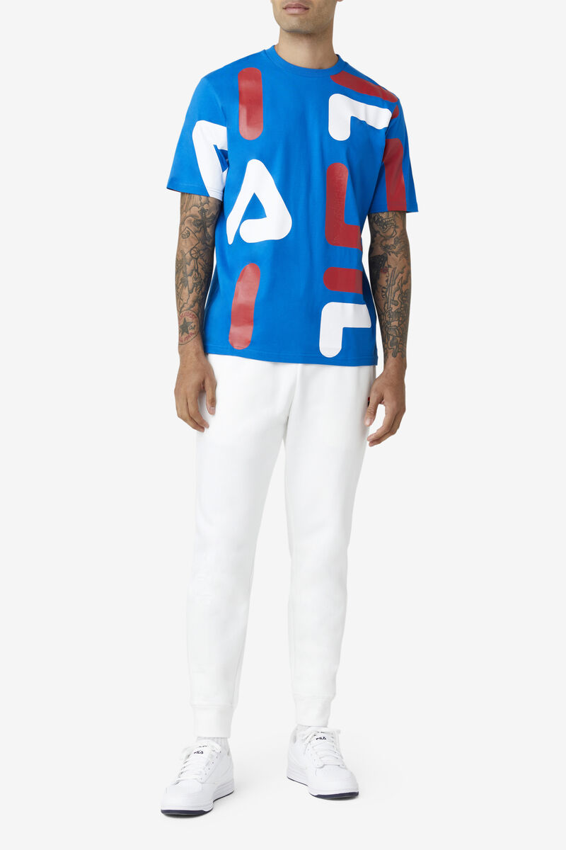 Fila Bennet T-shirt Herr Blå Röda Vita | xI8xsLhfif8