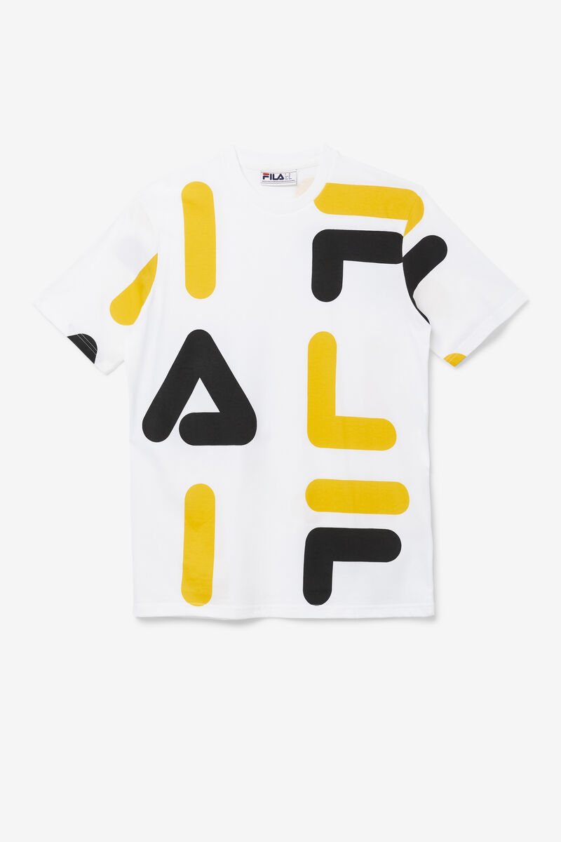 Fila Bennet T-shirt Herr Vita Guld Svarta | 6fNu7Z4y5AD