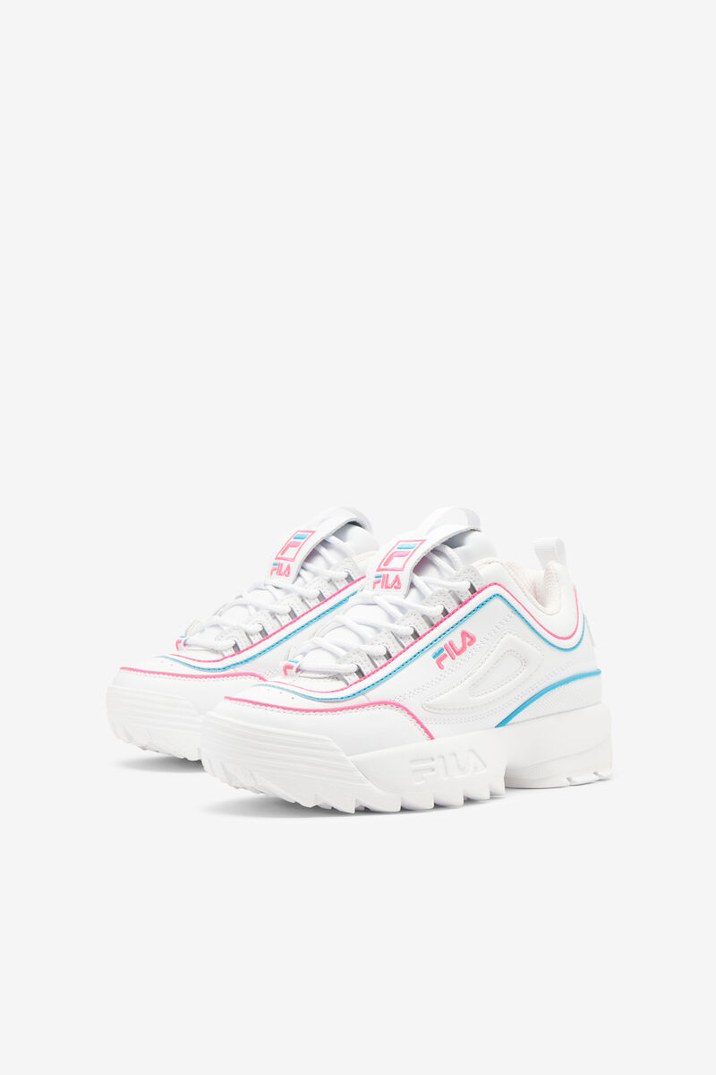 Fila Big Disruptor 2 Contrast Piping Platform Skor Barn Vita Rosa Blå | yfAGE3WYslO